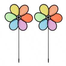 1 pièce/2 pièces/4 pièces Moulin à vent floral rotatif coloré - Tourniquet de jardin, moulin à vent vibrant à main, cadeau d'anniversaire parfait pour le printemps/été, jardin, convient pour la décoration extérieure du jardin, du gazon, jeu d'arrière-plan, cour de la maison, terrasse, clôture, décoration de pelouse - Multicolore - Voir 13
