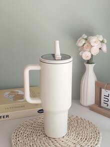 Cốc chống rò rỉ trên ô tô 40oz, Cốc cà phê cách nhiệt bằng thép không gỉ 304 có tay cầm, Cốc du lịch có nắp ống hút và nắp chống tràn - Thích hợp làm quà tặng Giáng sinh, Halloween - Nhiều màu - Xem 3