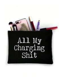"All My Charging Sh*T" Funny Cord Case - Adult Zipper Pouch For Electronics & Phone Organization, Non-Waterproof, Formaldehyde-Free Tool And Accessory Bag, Perfect Men's Gift Makeup Organizer Makeup Storage Bag Mini Pouch Travel Small Makeup Case Accessories Make Up Holder Brush Bag Make Up Container Cosmetic Bag Travel Essentials Makeup Bag Makeup Bags Makeup Pouch Make Up Pouch Back To School