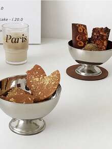 1 件冰淇淋杯沙拉碗不锈钢碗甜点水果盘小吃盘、厨房、圣诞节返校礼物、学校用品