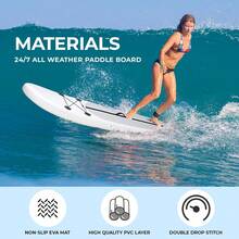 Stand Up Paddling Board 305cm Adults Inflatable Stand Up Paddle With All Accessories, For All Skill Levels, 200kg Load Capacity For 2 People - 黑與白 - 查看 7