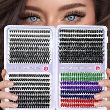 640 Peças Agrupamentos de Cílios 30D+40D+50D/50D+60D+80 Extensão de Cílios DIY Falso Mink e 4 Segmentos Mistos de Extensão de Cílios Coloridos Naturais Wispy Individuais - Agrupamentos de Cílios Individuais Premium D Curling Natural Volume para Extensões de Cílios DIY - Reutilizáveis, Leves e Fáceis de Aplicar, DIY em Casa
