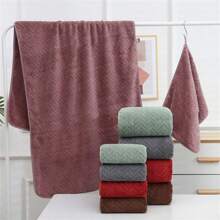 8pcs Wheat Coral Fleece Towel Set, Includes 2 Bath Towels, 2 Face Towels And 4 Hand Towels, Soft Skin-Friendly Quick Dry Absorbent Bathroom & Kitchen Towel Set Back To SchoolFor Beauty Salon Home Bathroom