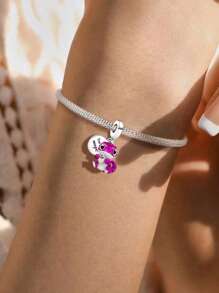 1Pc 925 Sterling Silver Fashionable Love Color Changing Lizard Pendant Fit For Women Bracelets Bangles DIY Jewelry Making And Daily Outfit Matching Jewelry Decoration For Girls