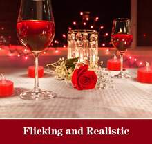 KOABY 12/24/50/100/200/400 Pack Battery Operated Tea Lights Candles, Last 200H+, Flickering Flameless LED Lights, For Decoration(12 Pack, Warm White) - Red Light, Red Base - View 3