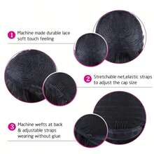 Tóc giả bob bằng tóc thật có mái, dễ đội, không cần keo dán, tóc giả thẳng bằng máy, độ dày 180%, màu đen có mái dành cho nữ. - Natural Black - Xem 12