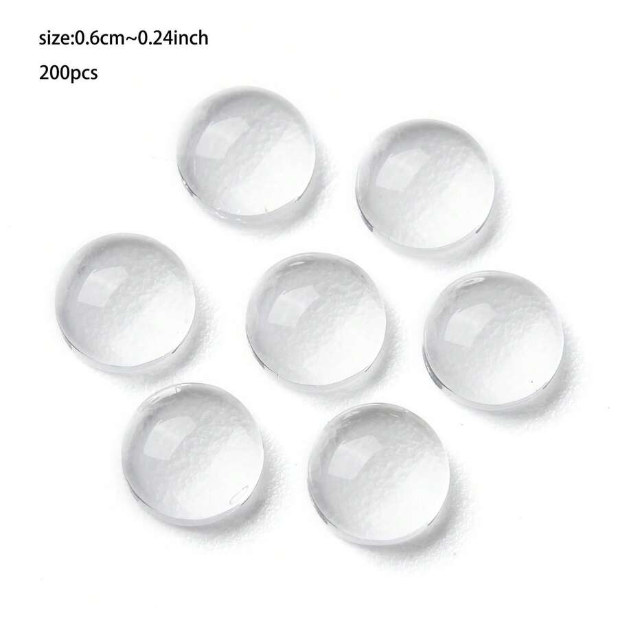 Approx. 200pcs Multi-Size Clear Glass Cabochons, Suitable For Photo Etching Pendant, DIY Jewelry Making - Patches - View 1