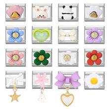 1 chiếc vòng tay mô-đun tự làm có họa tiết hoa, nơ, trái tim, bướm, thích hợp làm quà tặng tiệc cho bạn bè/cặp đôi, thích hợp cho Giáng sinh, năm mới, Halloween, ngày lễ tình nhân - M285163 M285164 - Xem 1