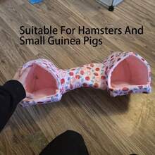 1 件套仓鼠窝带树枝，豚鼠隐蔽屋，柔软温暖的隧道隐蔽别墅，适合所有季节的小型宠物