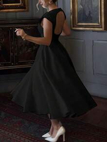 Women Summer Sleeveless Backless A Line Elegant Sundress Elegant Sexy Party Midi Dress Evening Clothes