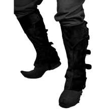 Ghetre medievale din piele întoarsă artificială pentru cizme, ghetre, cavaler războinic, apărători de picioare, accesorii pentru costume renascentiste pentru Halloween