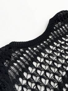 女士春夏沙滩装波西米亚风性感镂空露背长袖钩针罩衫太阳裙