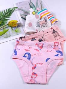 12pcs Random Pure Cotton Comfortable And Cute Triangle Underwear Suitable For Girls - Màu Hồng baby - Xem 3