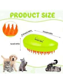 1 Piece Yellow/Green Multifunctional Pet Steam Brush, Self-Cleaning Pet Massage Brush, Silicone Pet Steam Brush. Used To Remove Tangled And Loose Hair, One-Button Spraying, Anti-Flying Hair, Cat Massage Bath Steam Brush, 3-In-1 Electric Spray Dog Steam Brush, Pet Hair Brushes For Pet Grooming, Hair Removal Combs - Yellow - View 6