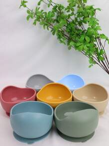 Thickened Silicone Bowl, Suction Cup Bowl Heat-Resistant Food Bowl, Feeding Tableware Complementary Food Bowl,