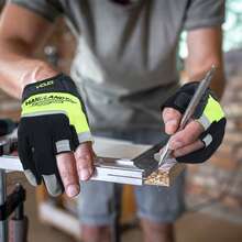 HANDLANDY Framer Work Gloves Open-Finger Carpenters Gloves, Fingerless Gaming Gloves For Tactical Shooting, Airsoft, Hunting, Police Work And Hiking - Green - View 10