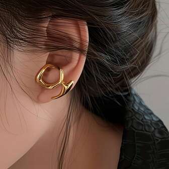 1 par de pendientes asimétricos y huecos de moda