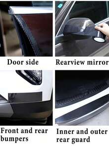 Kantenschutz für Autotüren, 5D Carbonfolie Schutzfolie für Einstiegsleisten, Autofolie aus Vinyl für Kantenschutz, Anti-Kollisions-Folie, passend für die meisten Autos