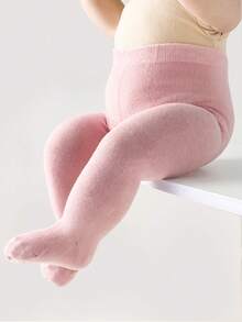 1 Pair Year-Round Essential Solid Baby Toddler Leggings Socks – Children Girl Kid Tights For Casual, School & Layering