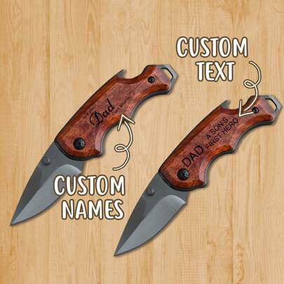 1pc Personalized Outdoor Tool Knife,Father's Day Gift,Gift For Boyfriend Gift | Gift For Him | Anniversary Gift For Husband Gift | Engraved Pocket Knife For Men | Custom Knife