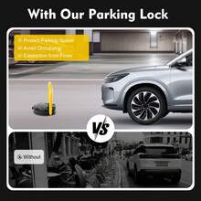 Eatssode Barriera di parcheggio, barriera di parcheggio pieghevole con telecomando, barriera di parcheggio privata elettronica con strisce riflettenti e funzione di allarme - Giallo - Visualizzare 4