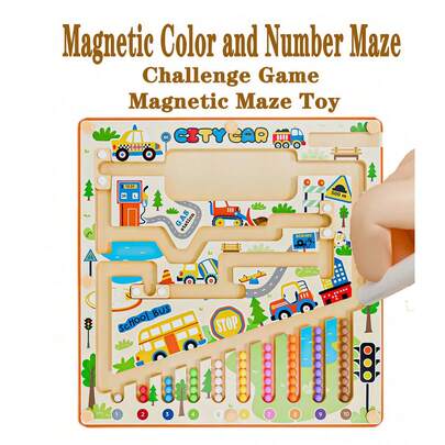 磁性迷宫追踪游戏，带数字和铅笔，适合儿童，蒙特梭利教育玩具，用于早期学习和注意力训练。适合儿童的生日礼物和课堂奖励