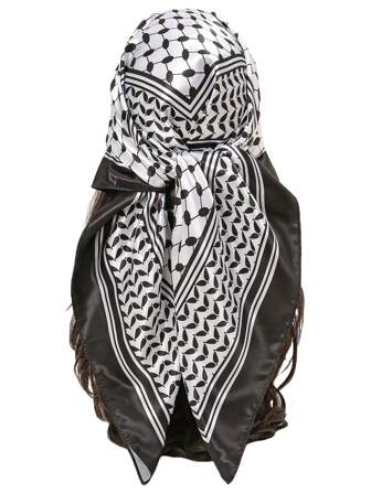 1pc Women's New Arrival Printed Square Scarf, Sun Protection Scarf, Daily Head Scarf
