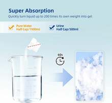 LaSyL Super Absorbent Powder - 50/100/200 Use, Solidify &Amp; Gel Urine In 1 Min, Deodorizer - Easy To Port Waste Liquid - For Camping Portable Toilet, Urinals, Bedside Commodes, Pet Potty Etc - White - View 3