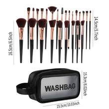 Travel Makeup Brush Set - Face Kit, Eye Sponges | 47 Piece Cosmetic Blender Collection With Powder Puff, Foundation Tool, Beauty Applicator For Girls Women Travel-Friendly Case Makeup Essentlals - Makeup Tool Set*47 Pieces Black Printed Toiletry Bag - View 4
