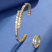 1 set di bracciale e anello regolabili a nido d'ape