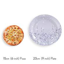 7-Zoll und 9-Zoll Einweg-Partypappteller, grau und silber glitzernder Diamant-Muster Einweg-Partygeschirr, Einweg-Pappteller für Partydesserts, geeignet für Prinzessinnen-Geburtstagsfeiern, Feiern, Partydekoration