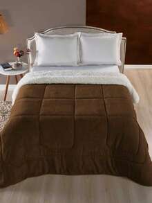 Blanket Duvet Quilt And Blanket Double Queen Size Double Sided Blanket And Sherpa Sheepskin - 煙草. - 查看 1
