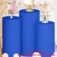 3pcs Dessert Bucket Cylinder Pedestal Stand Set, Flexible Cylinder Pedestal Stand For Party, Wedding Or Birthday Decoration, Autumn Decoration (Cylinder Tablecloth Only Included) - Multicolor - View 11