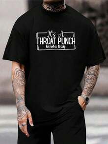 Camiseta gráfica divertida de puñetazo en la garganta - Camiseta negra sarcástica de manga corta para hombre y mujer - Camiseta informal de algodón - Regalo perfecto para marido y amigos - Negro - Ver 1