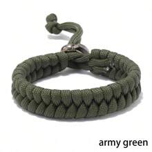 1pc Handmade Woven Paracord Bracelet, Camouflage Pattern, Fashionable Outdoor Wrist Band For Men & Women, Suitable For Daily Wear And Gift
