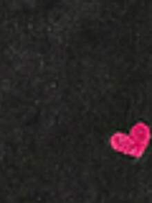 New Baby Girls Asymmetrical Heart Embroidered Casual Daily Wear Jeans - Black - View 10