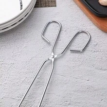 1pc/2pcs Stainless Steel BBQ Tongs For Indoor And Outdoor Grilling, Salad Serving, Fireplace And Restaurant/Bar Use - Multicolor - View 6