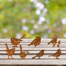 Rustic Metal Bird Decoration, Lifelike Rusty Small Birds Garden Decor Set, Suitable For Garden, Christmas Yard Decoration - Rusty Bird - View 2