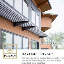 Película reflectante para ventana de espejo de un solo sentido, privacidad durante el día, anti-UV, con adhesión estática, película decorativa removible para ventanas, color plateado - Multicolor - Ver 2