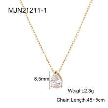 18K Gold Plated Pear-Shaped Zirconia Stainless Steel December Birthstone Necklace, Christmas, Birthday, Valentine's Day Gift