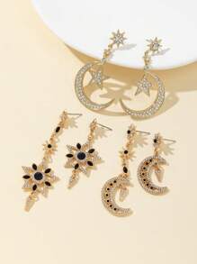 1 Pair Of Women's Vintage Bohemian Style Sun And Moon Tassel Earrings, Retro Style And Sexy For Everyday Wear. Also A Great Choice For Occasions Such As Fashion Shows And Social Media Ads.