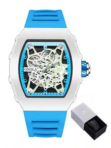 Reloj de cuarzo de moda para hombres de la marca ONOLA, reloj con forma de barril de vino de alta calidad con iluminación, resistente al agua 3ATM, adecuado para uso diario en diversas ocasiones, regalo para el Día del Padre - A - Ver 12