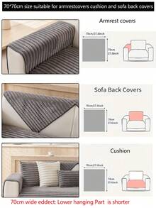 1件装四季加厚保暖沙发垫套，现代简约防滑沙发座垫，防尘可水洗沙发套，深灰色时尚柔软防褪色宠物友好型沙发套，可调节，适用于转角沙发、卧室、办公室、客厅家具 - 深灰色 - 查看 18