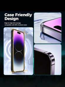 [Bộ 3+3] Miếng dán màn hình cường lực phủ toàn màn hình + Miếng dán bảo vệ ống kính camera Tương thích với iPhone 16/16e/15/14/13/12/11/16 Pro Max/15 Pro/Plus/Mini/17/17 Air, Kính cường lực Ultra HD 9H, Dễ dàng lắp đặt, Chống bám vân tay, Tương thích với ốp lưng, Dụng cụ dán phim một chạm - màu đen - Xem 4