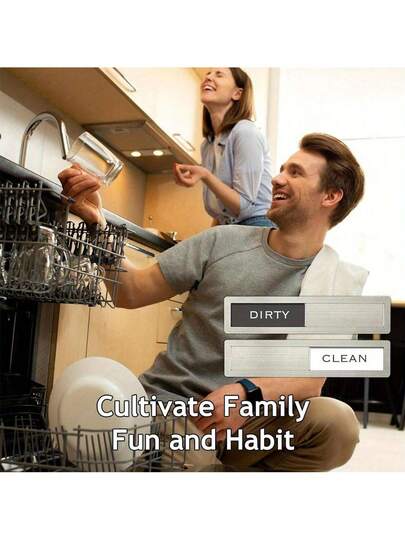Dishwasher Magnet Dirt Indicator Plate, Clean And Dirty Magnetic Sign For Dishwasher, Kitchen Organization Sticker Backsplash