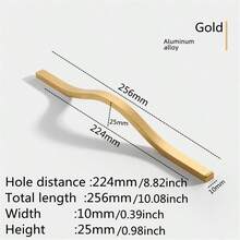 1 Pc Simple Aluminum Alloy Black Brushed Furniture Cabinet Door Handles Curved Wardrobe Drawer Cabinet Door Handle Furniture Hardware