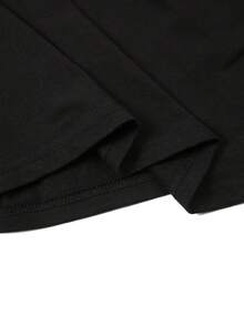 Camiseta estampada de moda para hombres - Clásica de verano, casual, cuello redondo, manga corta, camiseta de algodón puro, cómoda y transpirable, diseño de patrón de letras de moda, ropa de hombre moderna y versátil, regalo sorpresa de vacaciones - Negro - Ver 5