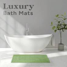 New Avalon Towels Sage Green Bath Mat - 100% Cotton Set Of 2 Absorbent Bathmat - Bathroom Mats Quick Dry Bath Mats For Bathrooms (22x34 Inch) - Sage Green - View 5