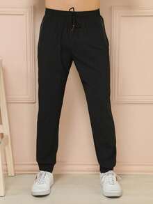 2308# MEN'S PANTS AND SHORTS, QUICK DRYING, SPORTY, CASUAL - 黑色 - 查看 4