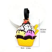 1/3 Pcs Bright Attractive Doughnut & French Fries Luggage Tags, PVC Soft Pendant Identifiers For Luggage, Backpacks, And SuitcasesSuitcase Tag Holiday Vacation For Travel For Honeymoon For College For School Bag For Flying For Cruise For Bags Portable Anti-Lost